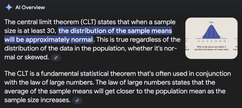 Google AI central limit theorem